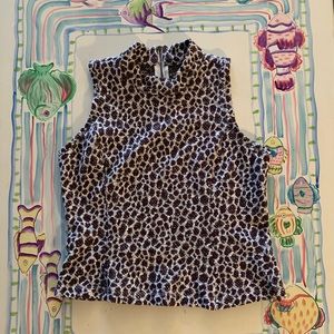 Anthropologie Akemi + Kin Purple Leopard Sleeveless Top